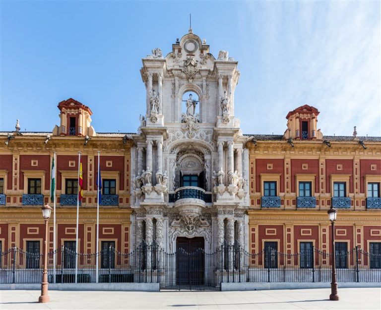 Fachada del Palacio de San Telmo, sede de la Junta de Andalucía en Sevilla
